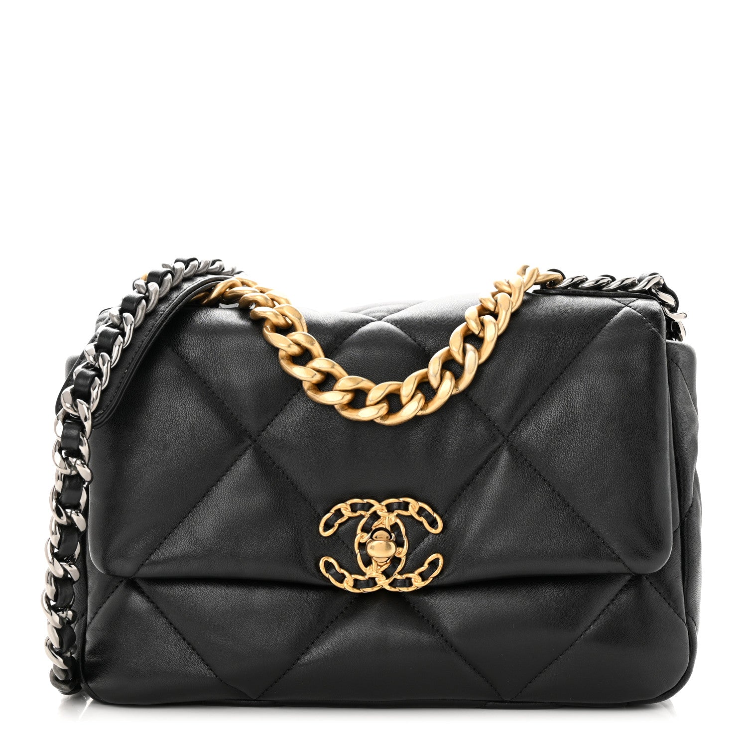 Chanel Lambskin Quilted Medium Chanel 19 Flap Black 1 of 11