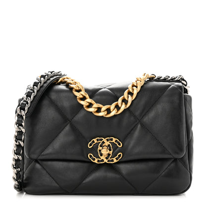 Chanel Lambskin Quilted Medium Chanel 19 Flap Black 1 of 11