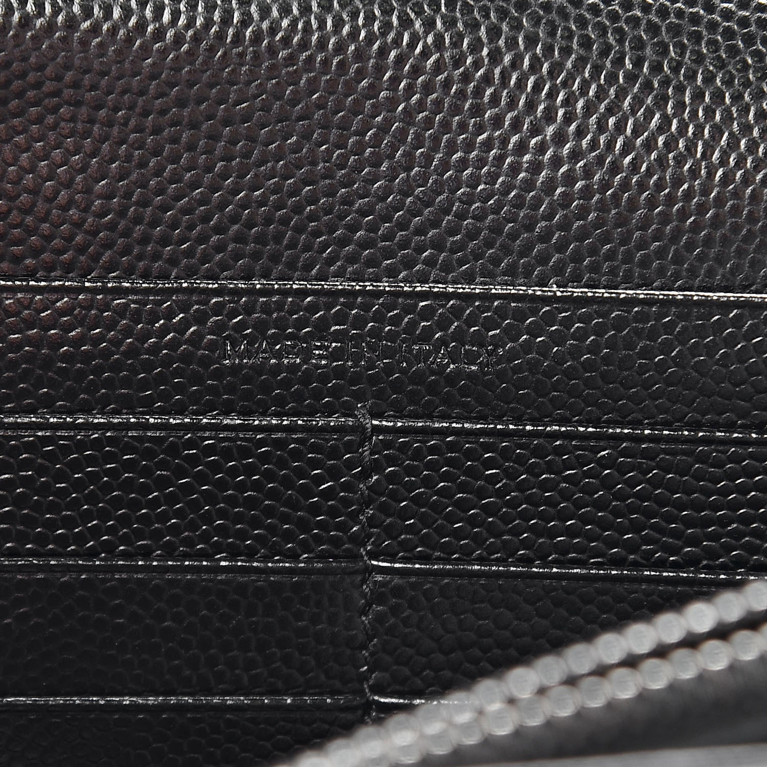 Saint Laurent Grain De Poudre Matelasse Chevron Monogram Chain Wallet Black 7 of 12