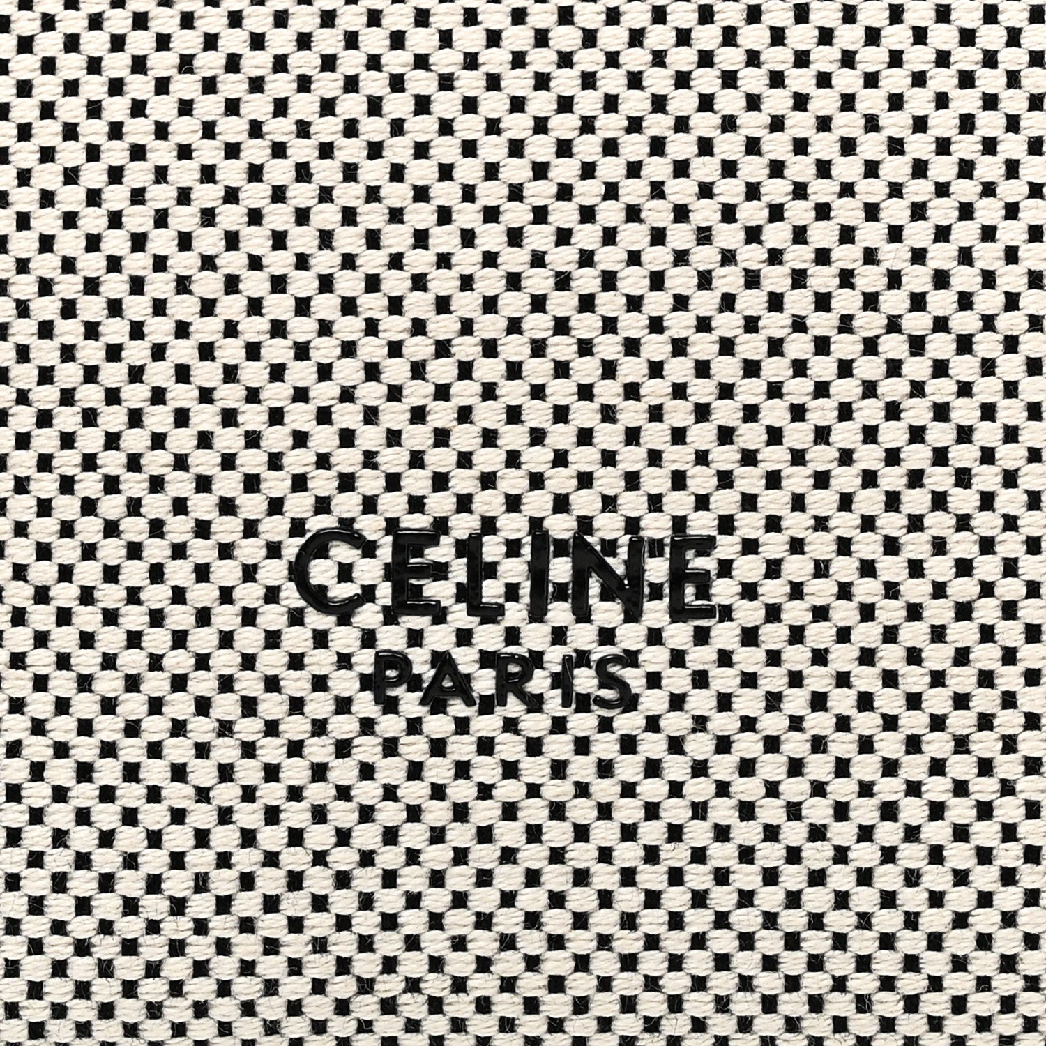 Celine Textured Canvas Small Sangle Bucket Bag Black White 6 of 9