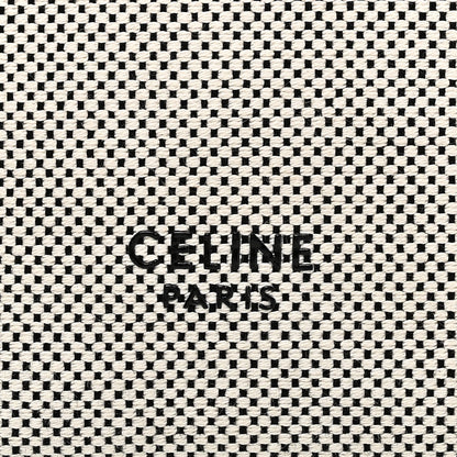 Celine Textured Canvas Small Sangle Bucket Bag Black White 6 of 9