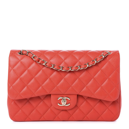 Chanel Caviar Quilted Jumbo Double Flap Red 1 of 10