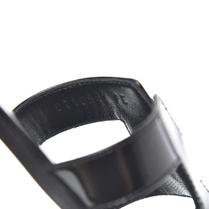 Hermes Patent Oran Sandals 37 Black 8 of 13