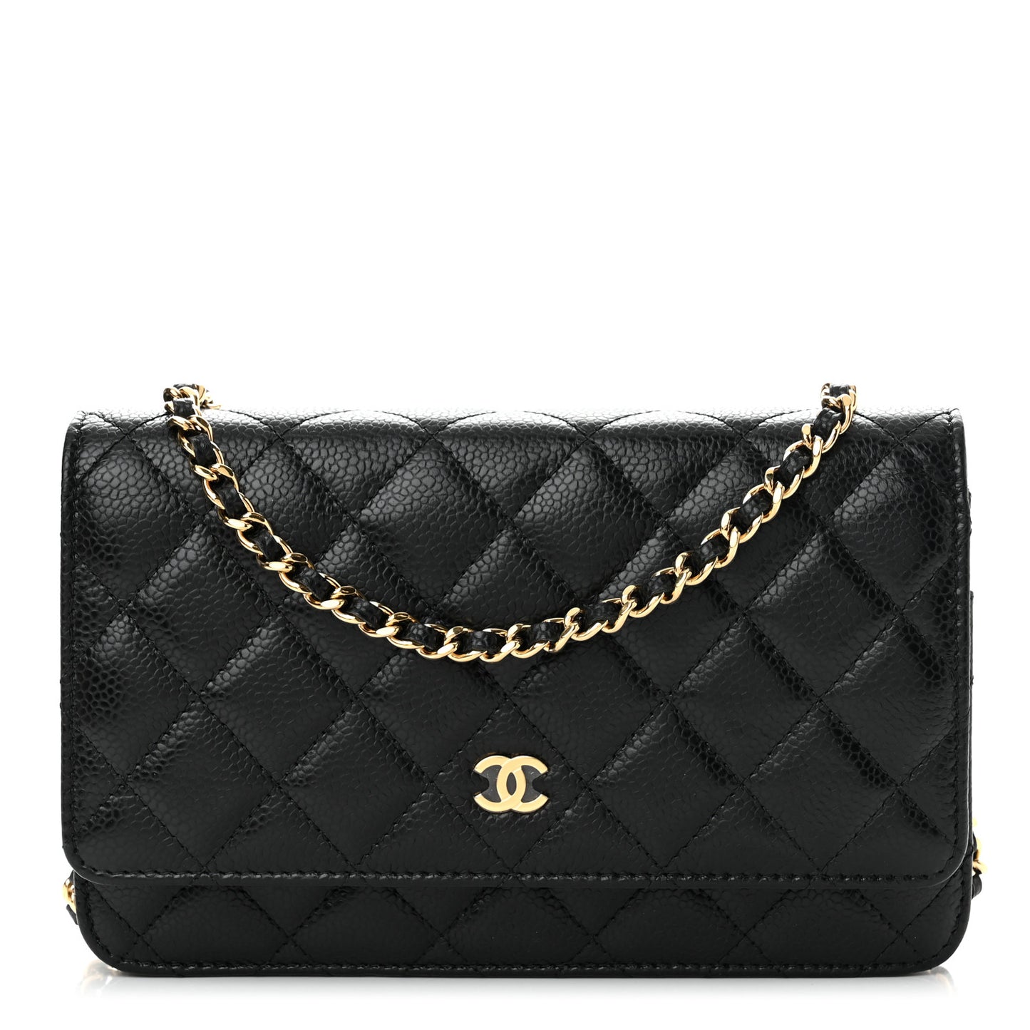 Caviar Quilted Wallet On Chain WOC Black