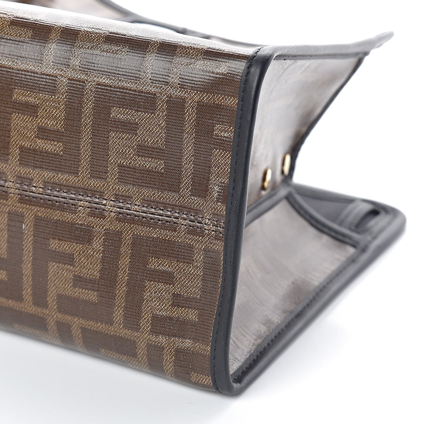Glazed Fabric Vitello Century FF 1974 Stamp Patch Mini Peekaboo Defender Cover Mogano Panna Black