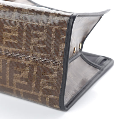 Fendi Glazed Fabric Vitello Century FF 1974 Stamp Patch Mini Peekaboo Defender Cover Mogano Panna Black 8 of 8