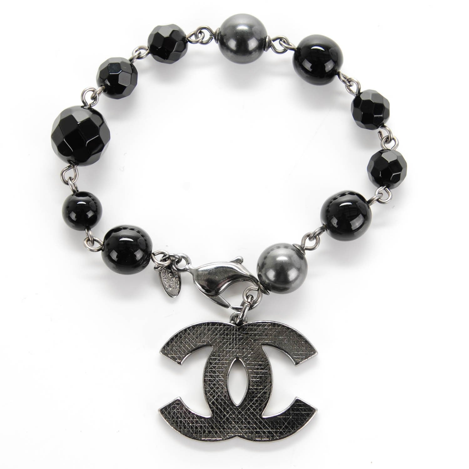 Chanel Ruthenium Bead CC Bracelet Black 3 of 5