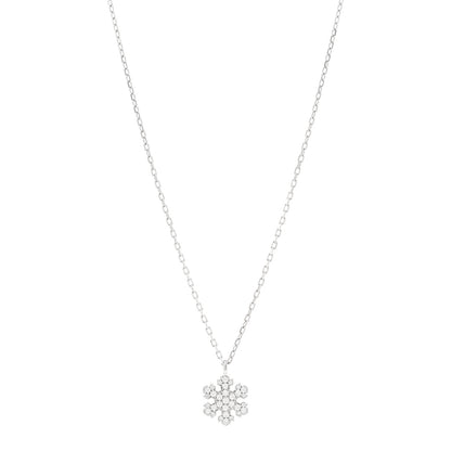 Bulgari 18K White Gold Diamond Snowflake Pendant Necklace 1 of 4
