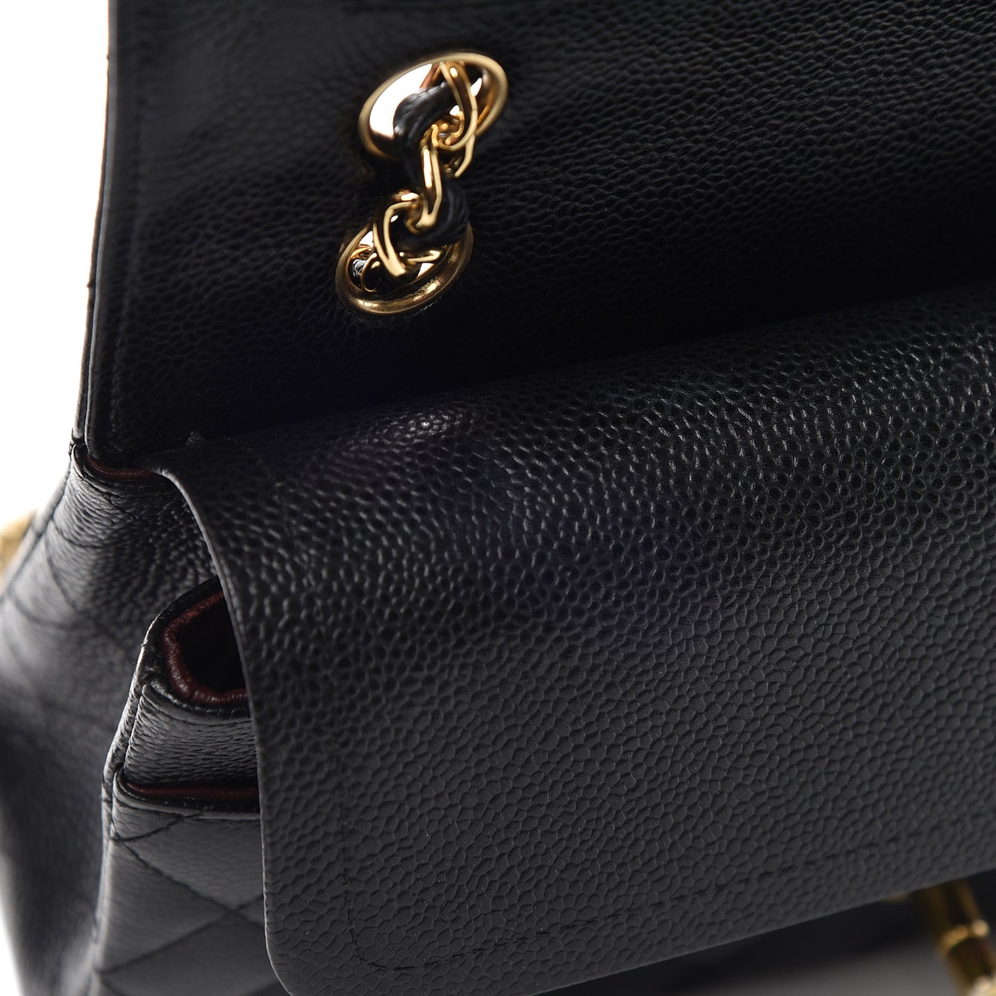 Caviar Quilted Medium Double Flap Black