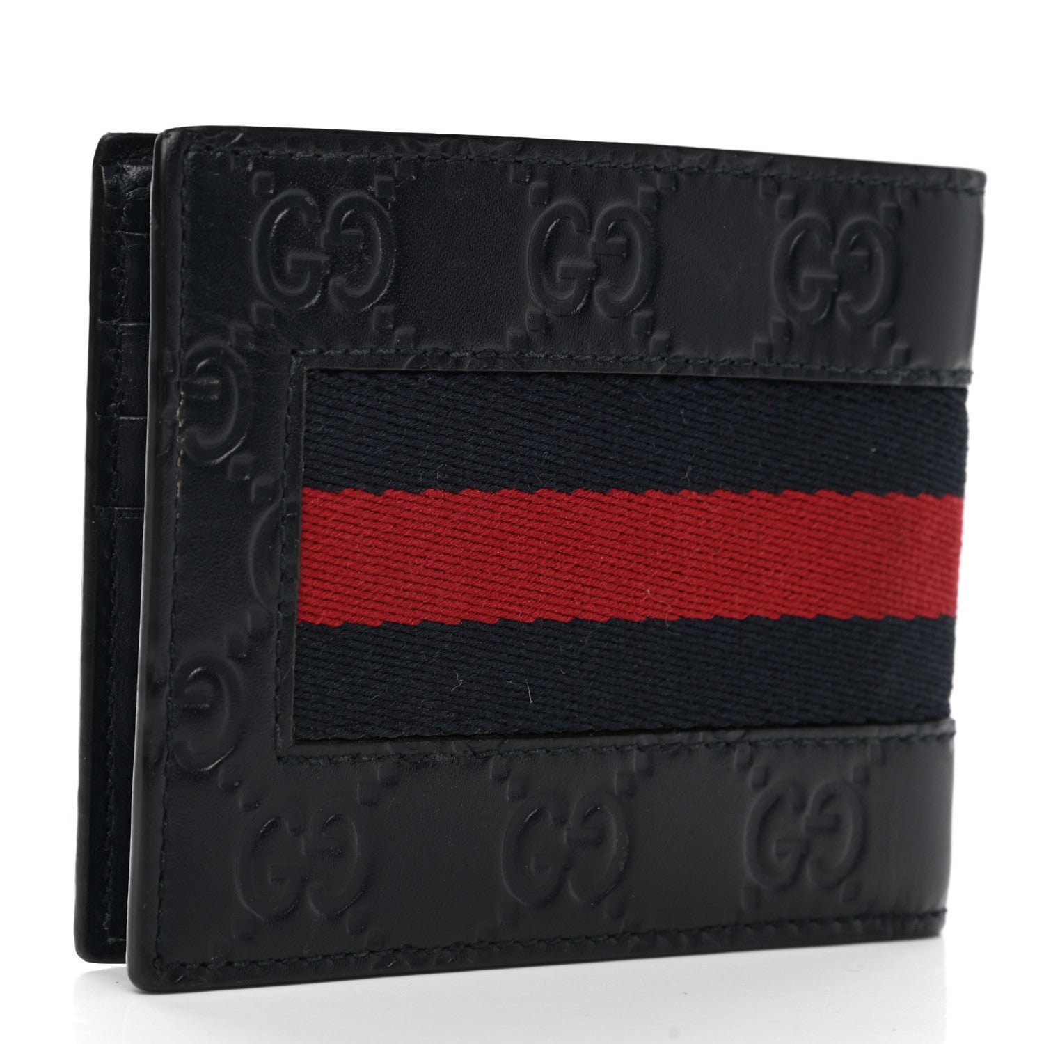 Gucci Guccissima Signature Web New Web Bi-Fold Wallet Blue 3 of 7