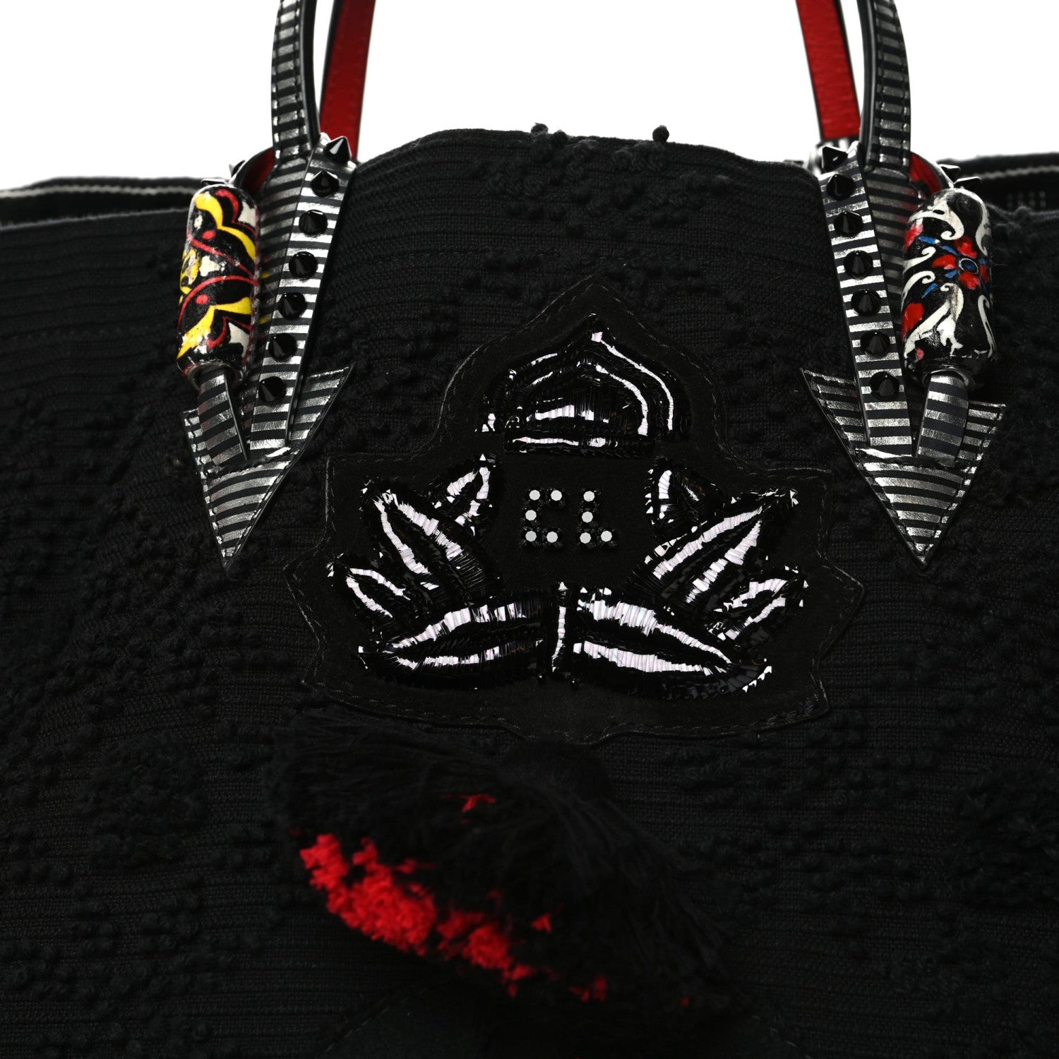 Christian Louboutin Cotton Embroidered Portugaba Black 8 of 11