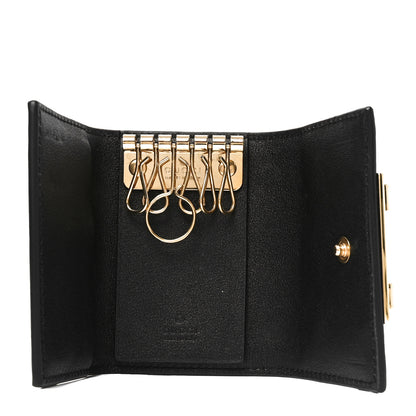 Gucci Wonka Grain Calfskin GG Monogram Embossed 6 Key Holder Black 5 of 7