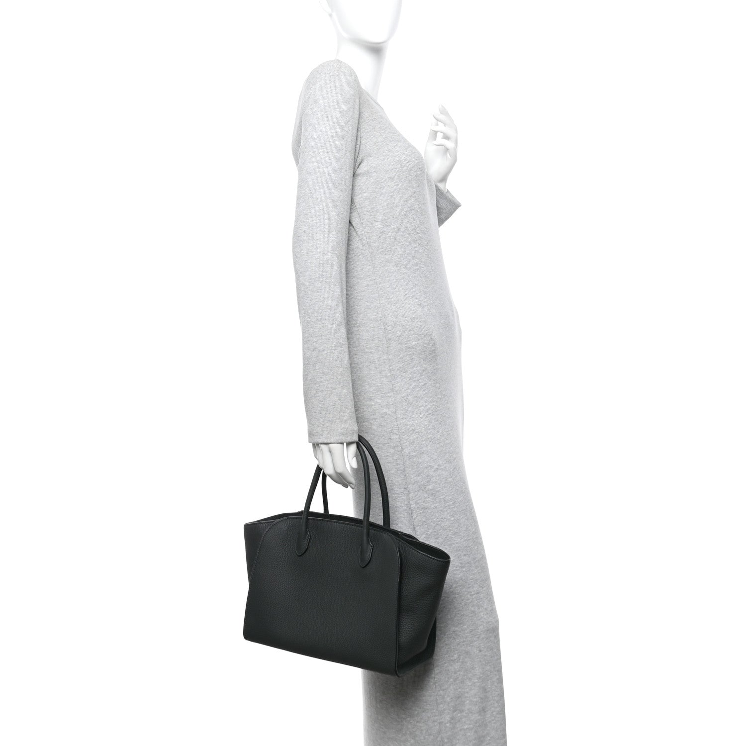 The Row Grained Calfskin Marlo 12 Tote Bag Dark Pine 2 of 10