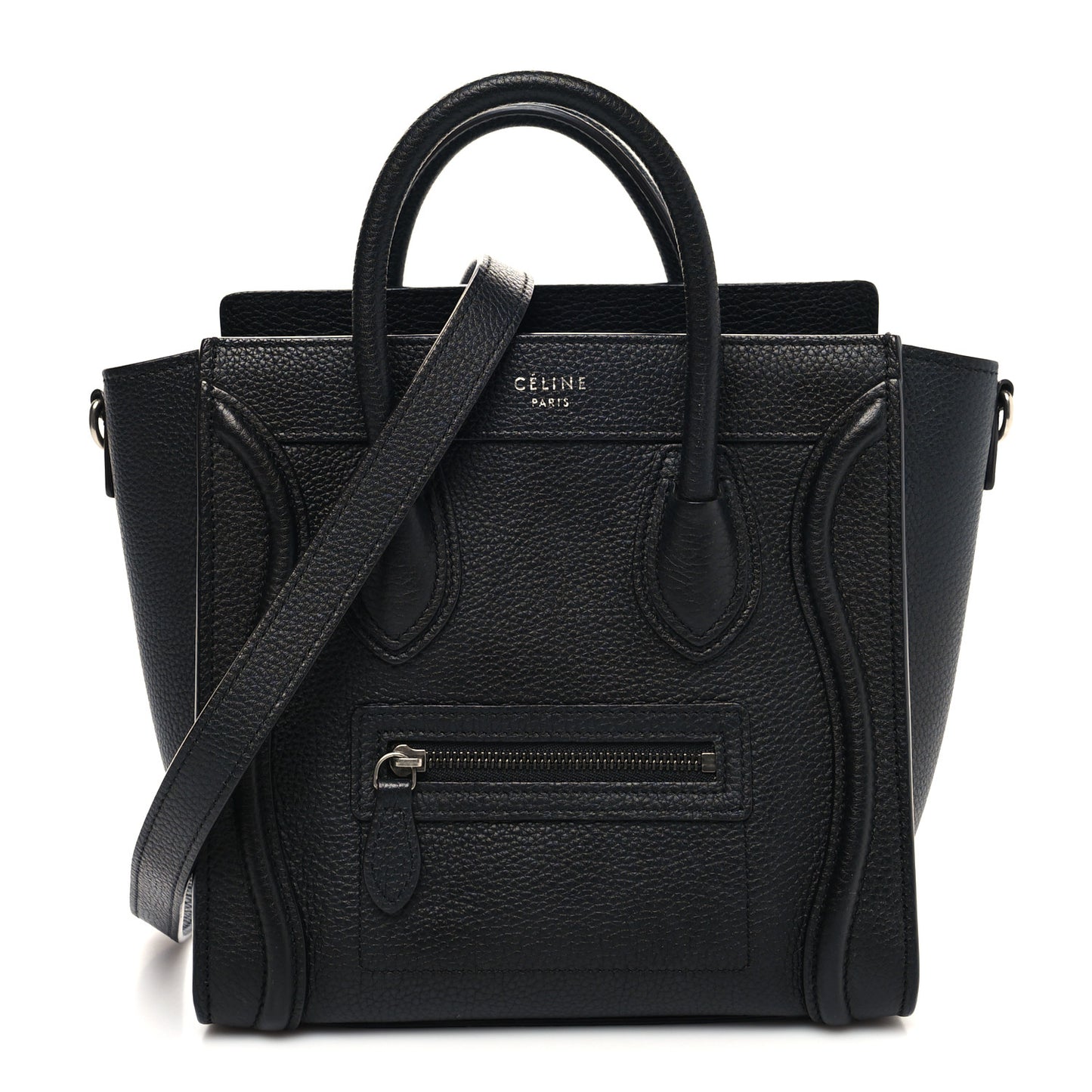 Drummed Calfskin Nano Luggage Black