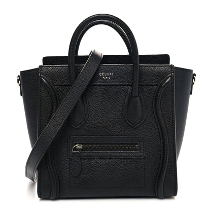 Celine Drummed Calfskin Nano Luggage Black 1 of 11