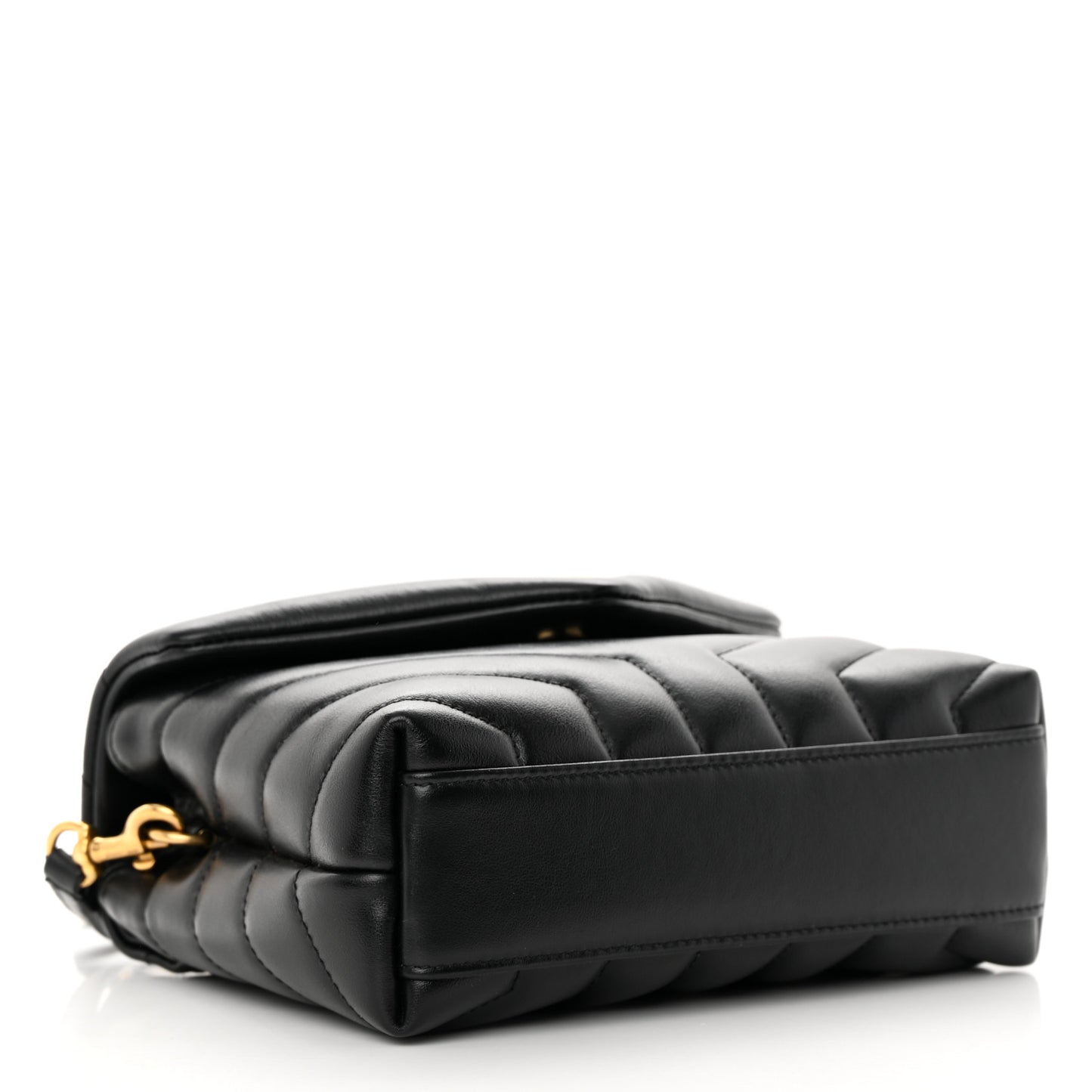 Calfskin Y Quilted Monogram Toy Loulou Crossbody Bag Black