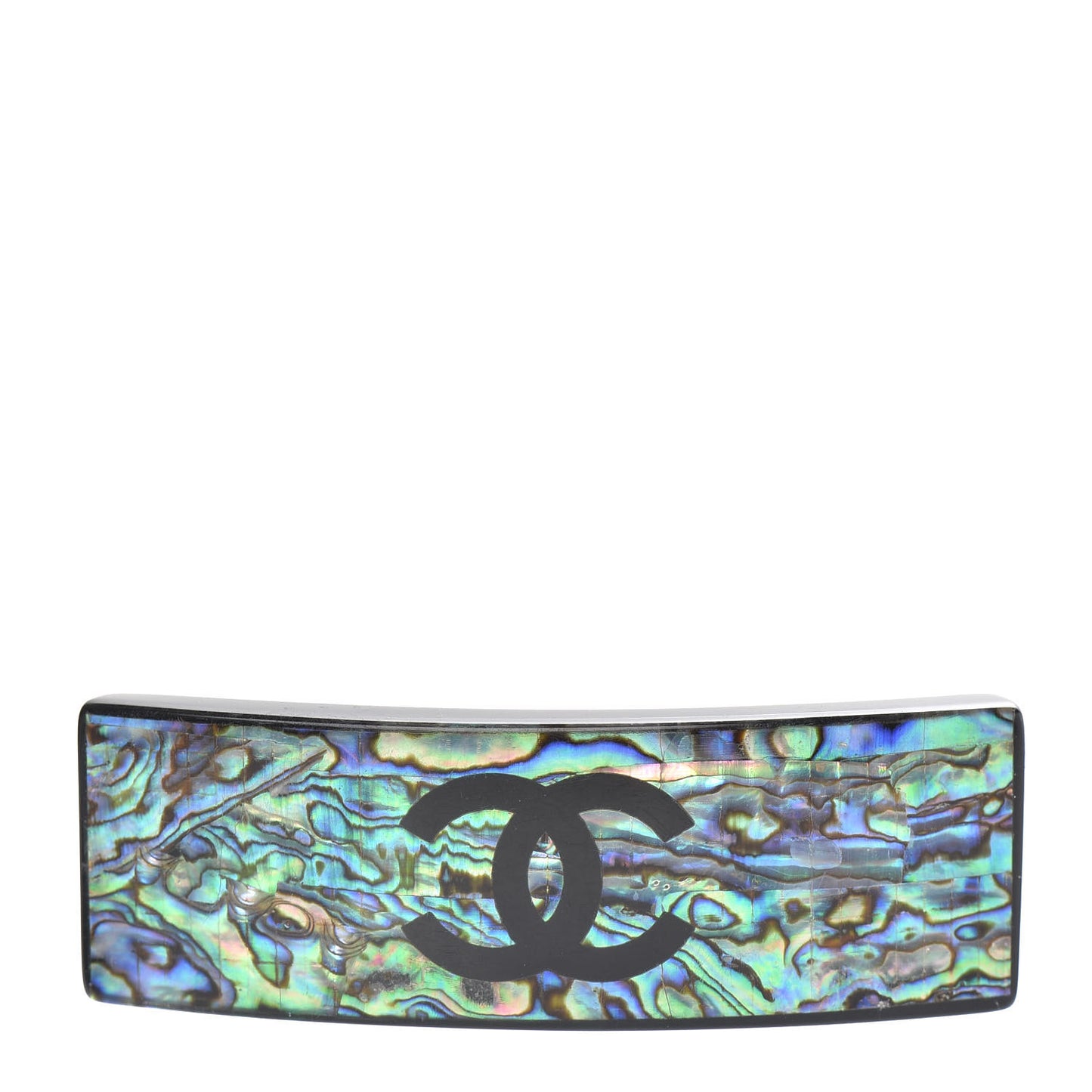 Resin Abalone CC Hair Clip Barrette Black