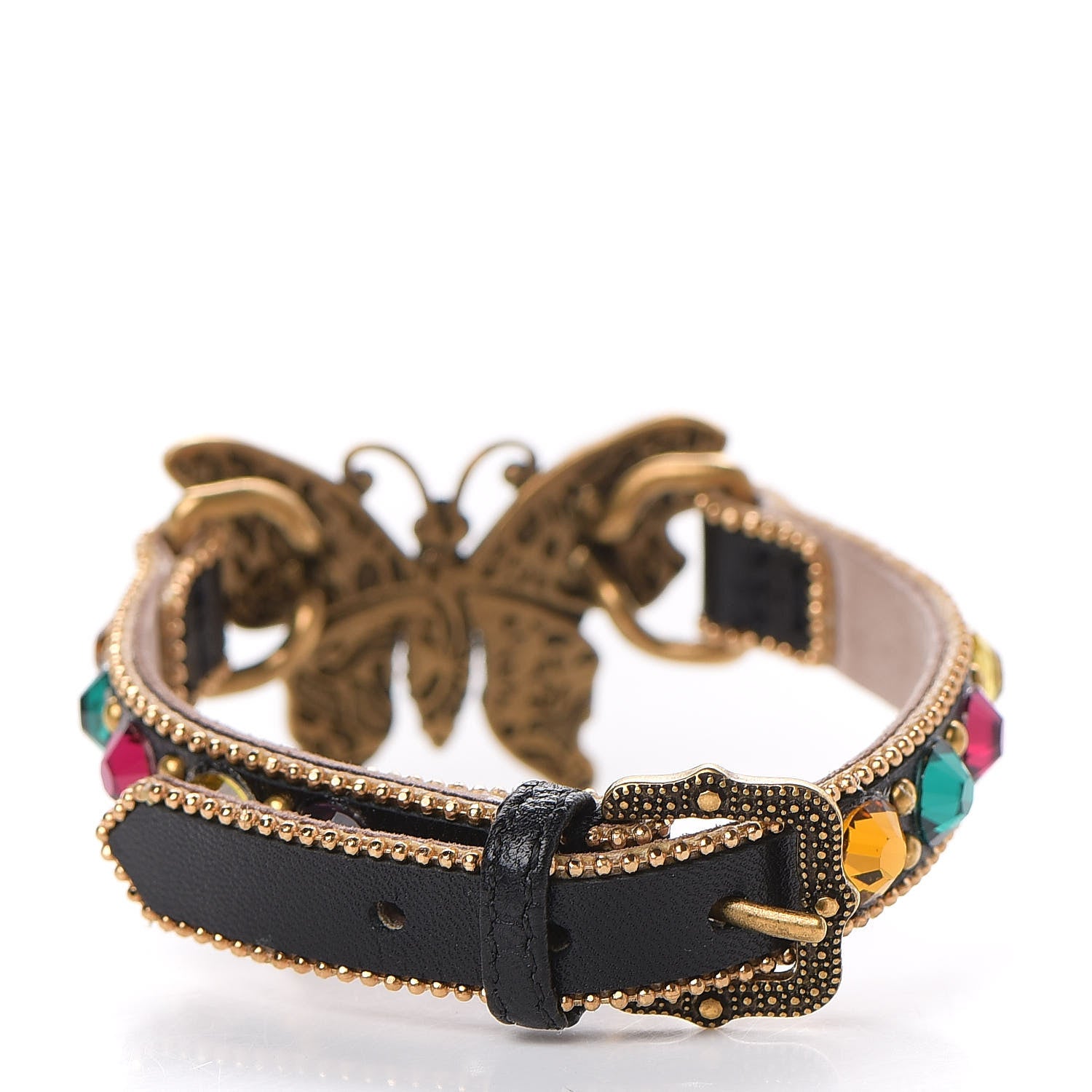 Gucci Calfskin Crystal Butterfly Bracelet Multicolor 3 of 6