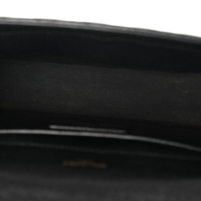 Saint Laurent Grain De Poudre Textured Mixed Matelasse Triquilt Medium Monogram Satchel Black 5 of 12