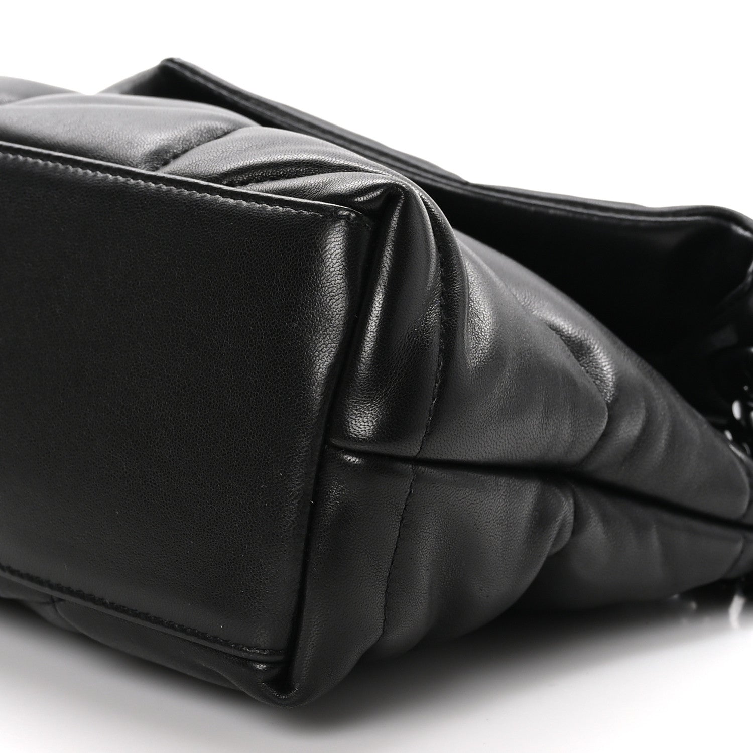 Saint Laurent Lambskin Quilted Monogram Monochrome Small Loulou Puffer Chain Satchel Black 10 of 10