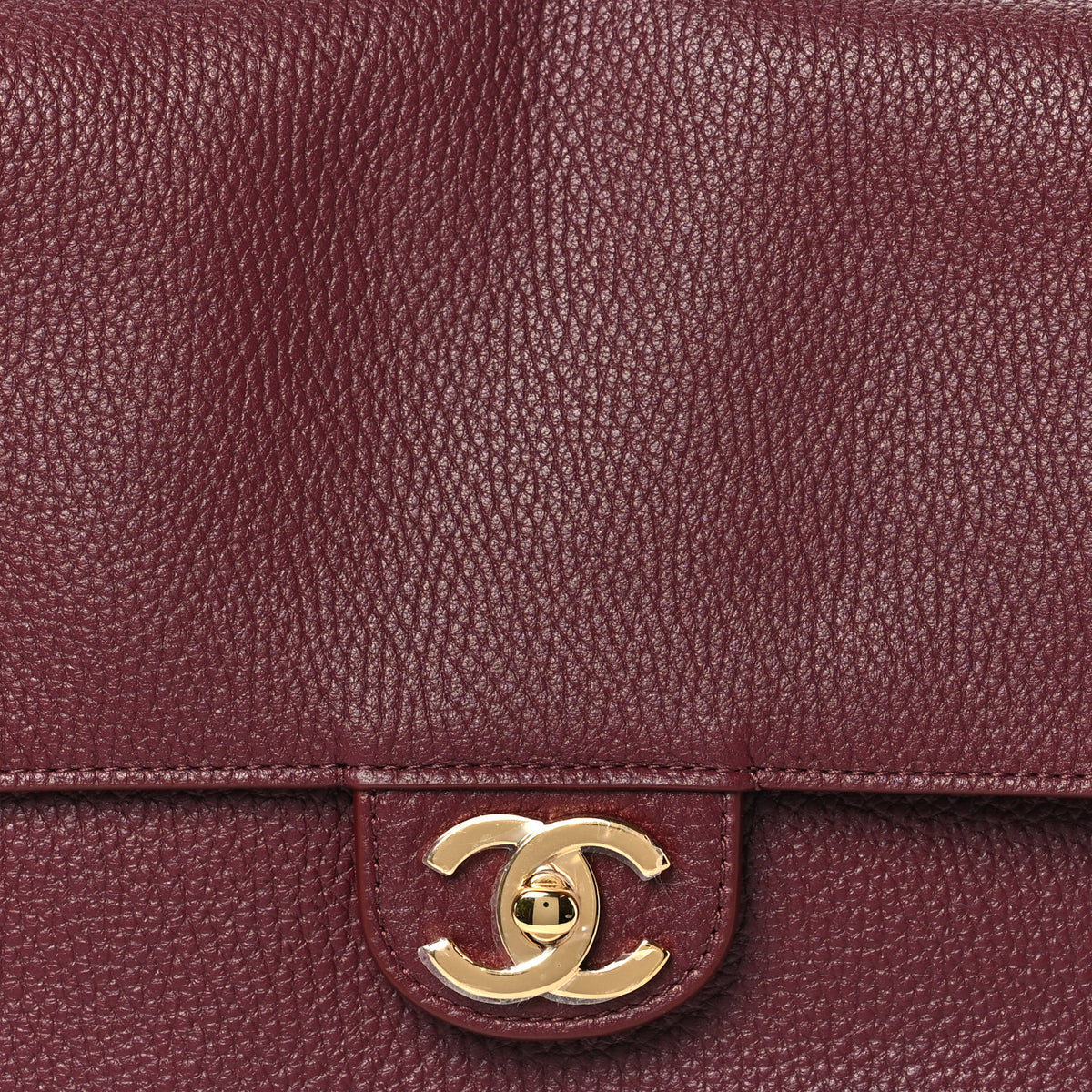 Grained Calfskin Small Souplissimo Maxi Flap Burgundy