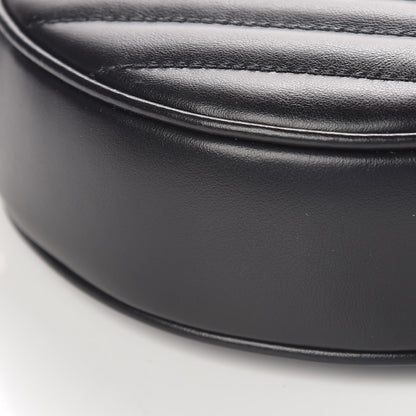 Saint Laurent Calfskin Matelasse Chevron Round Vinyle Camera Bag Black 8 of 9