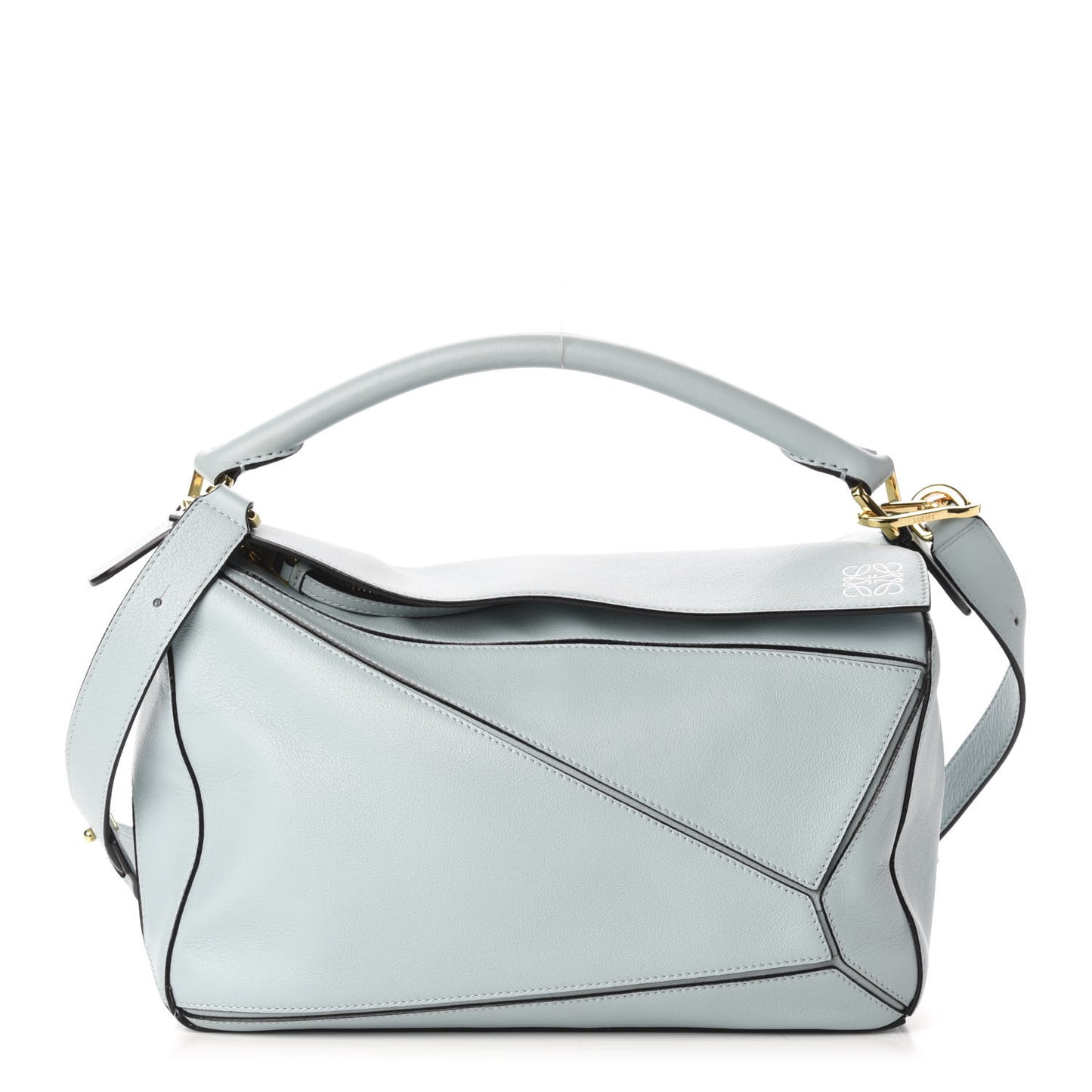 Calfskin Medium Puzzle Bag Aqua