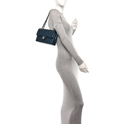 Chanel Iridescent Caviar Quilted Small Double Flap Dark Blue 2 of 10
