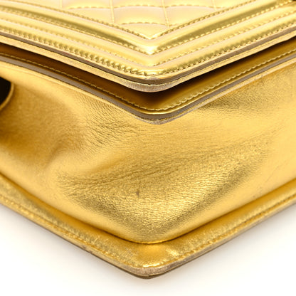 Chanel Metallic Patent Calfskin Quilted Medium Boy Flap Gold 9 of 11