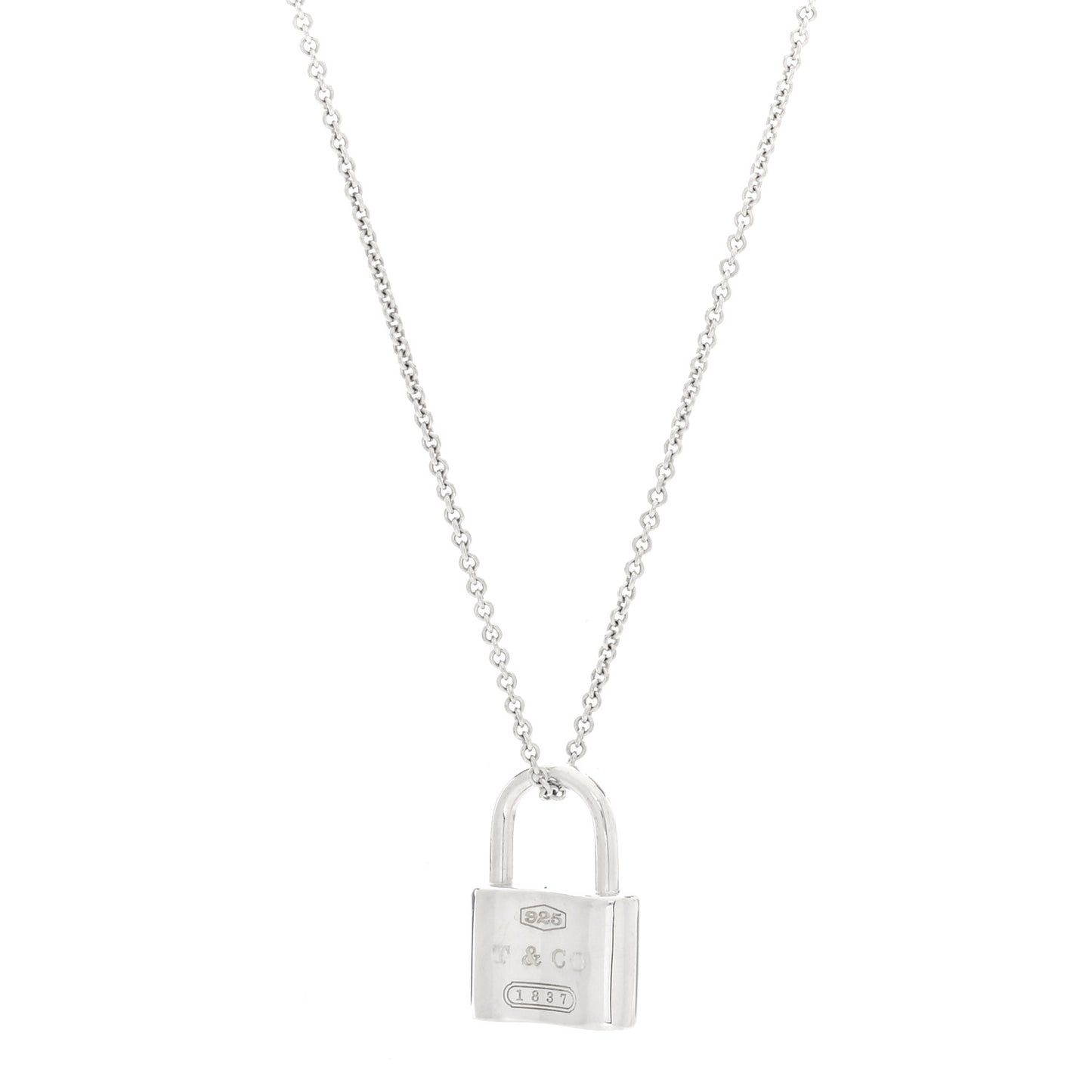 Sterling Silver 1837 Lock Charm Pendant Necklace