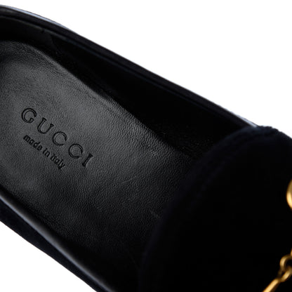 Gucci Velvet Horsebit Womens Jordaan Loafers 36 Black 9 of 15
