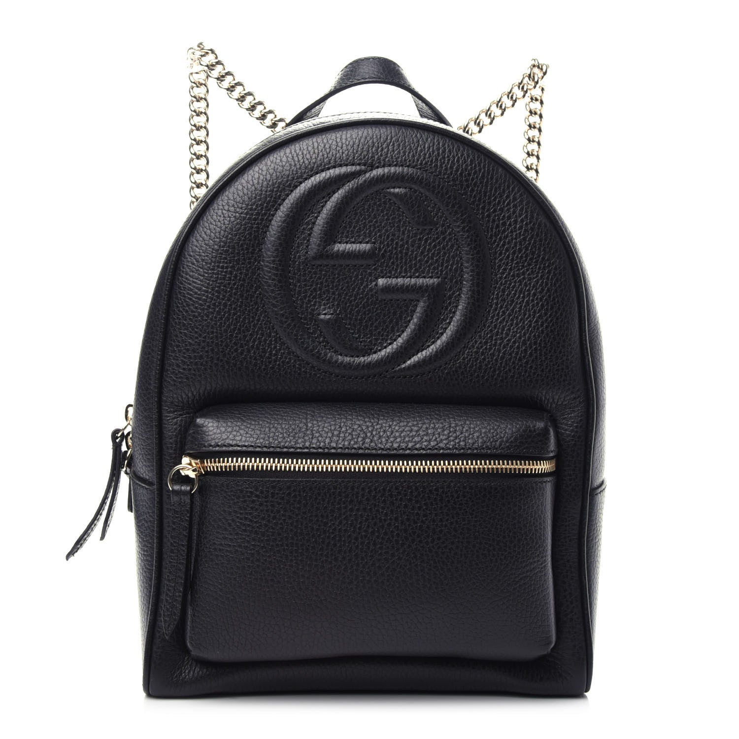 Gucci Pebbled Calfskin Soho Chain Backpack Black 1 of 8