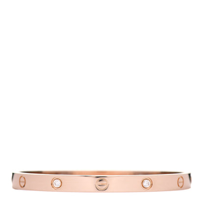 Cartier 18K Pink Gold 4 Diamond LOVE Bracelet 19 3 of 6