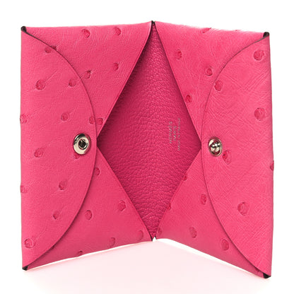Hermes Ostrich Calvi Rose Tyrien 5 of 10