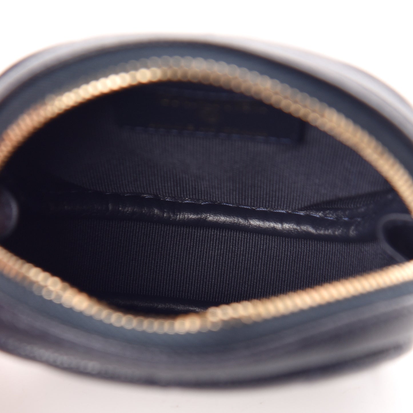 Caviar Quilted Zip Around Classic Coin Purse Navy Blue