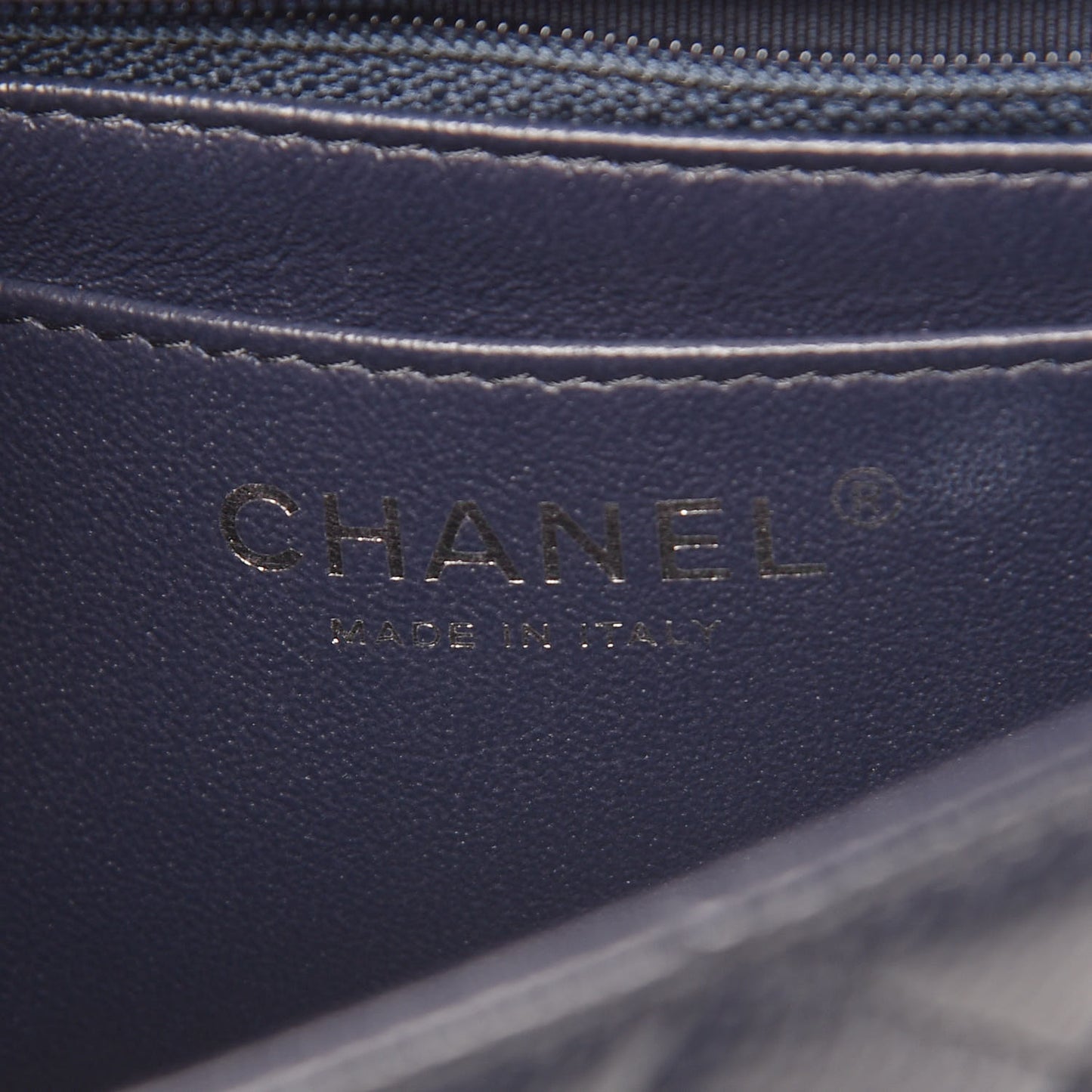 Caviar Quilted Mini Rectangular Flap Navy