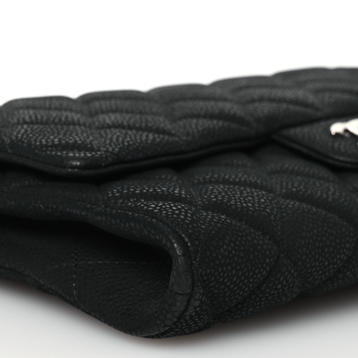 Chanel Iridescent Caviar Quilted Clutch With Chain Flap Black 8 of 13
