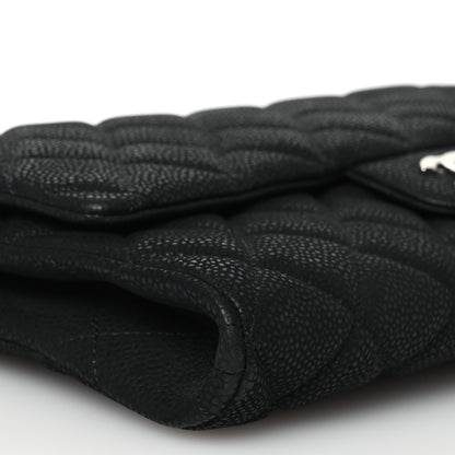 Chanel Iridescent Caviar Quilted Clutch With Chain Flap Black 8 of 13
