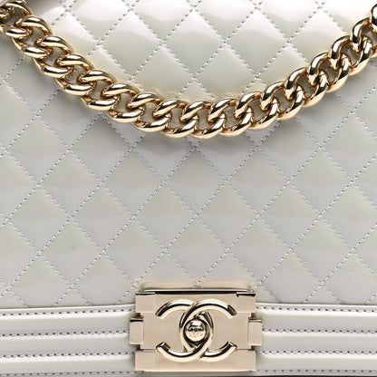 Chanel Iridescent Glazed Calfskin Quilted New Medium Boy Flap Light Grey 8 of 11