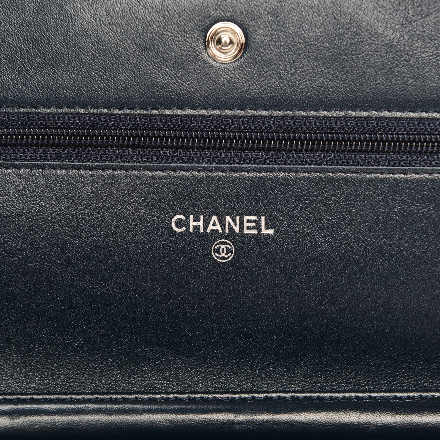 Chanel Caviar Timeless CC Wallet On Chain WOC Navy Blue 6 of 8
