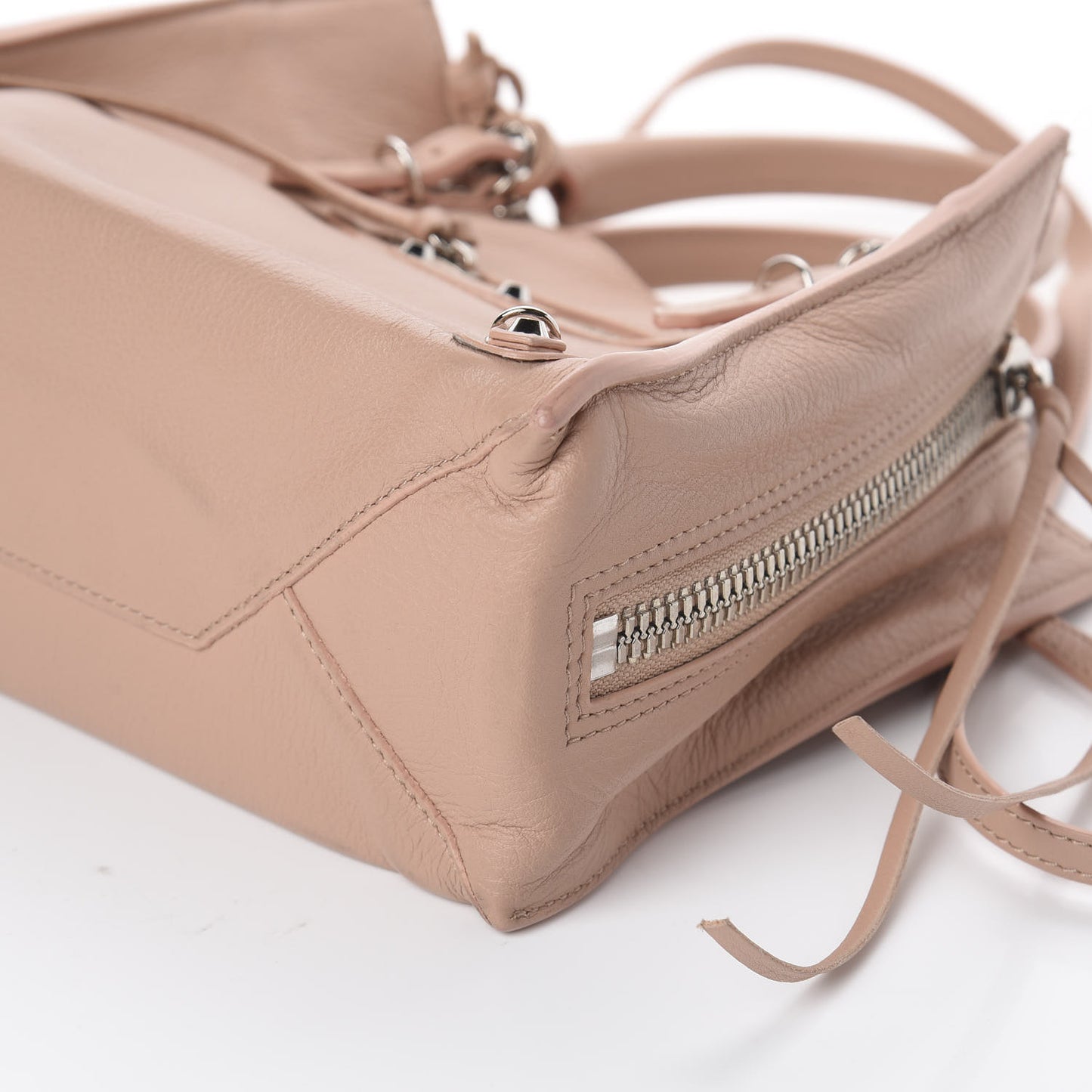 Calfskin Papier Mini A4 Zip Around Tote Beige Desert