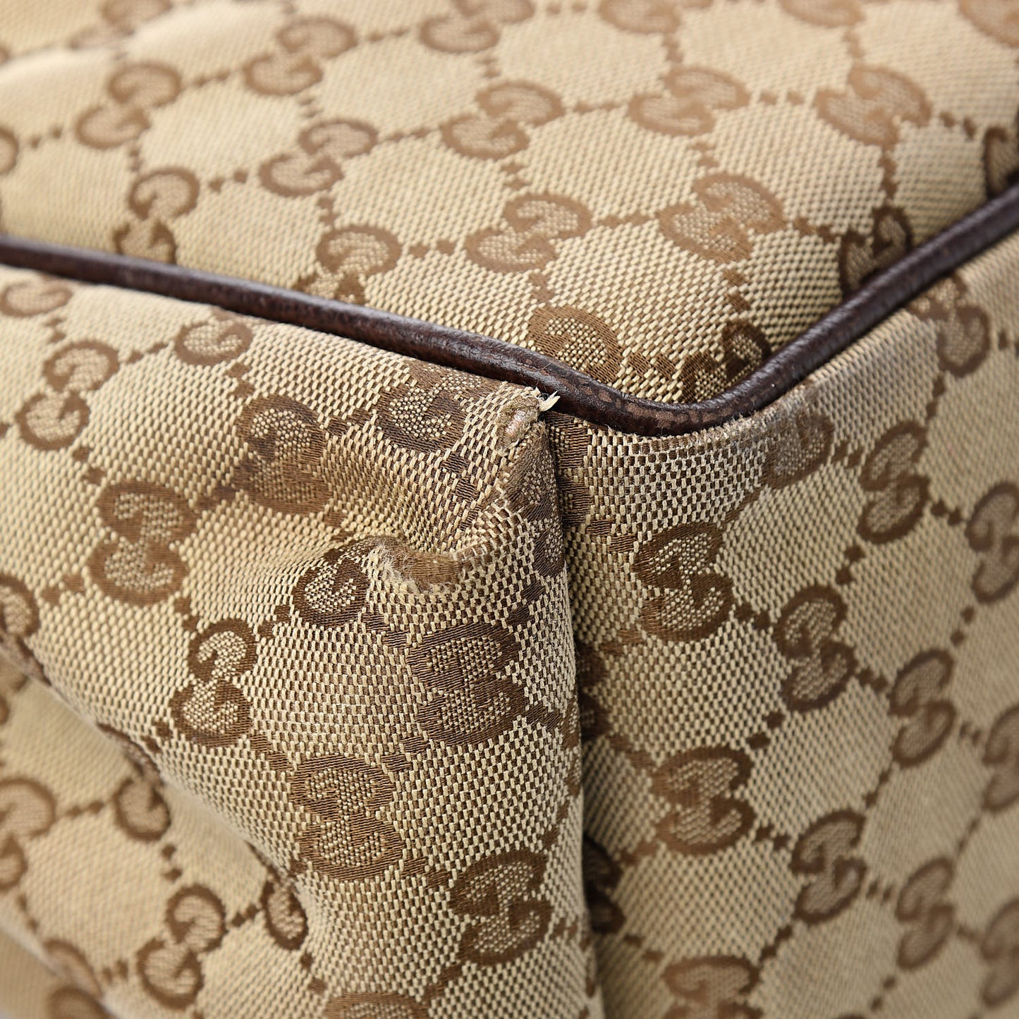 Monogram Natural Pigskin Large Diaper Bag Beige Ebony Cocoa Dark Chocolate