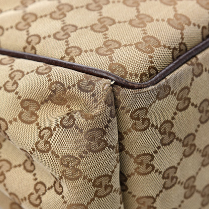 Gucci Monogram Natural Pigskin Large Diaper Bag Beige Ebony Cocoa Dark Chocolate 13 of 15