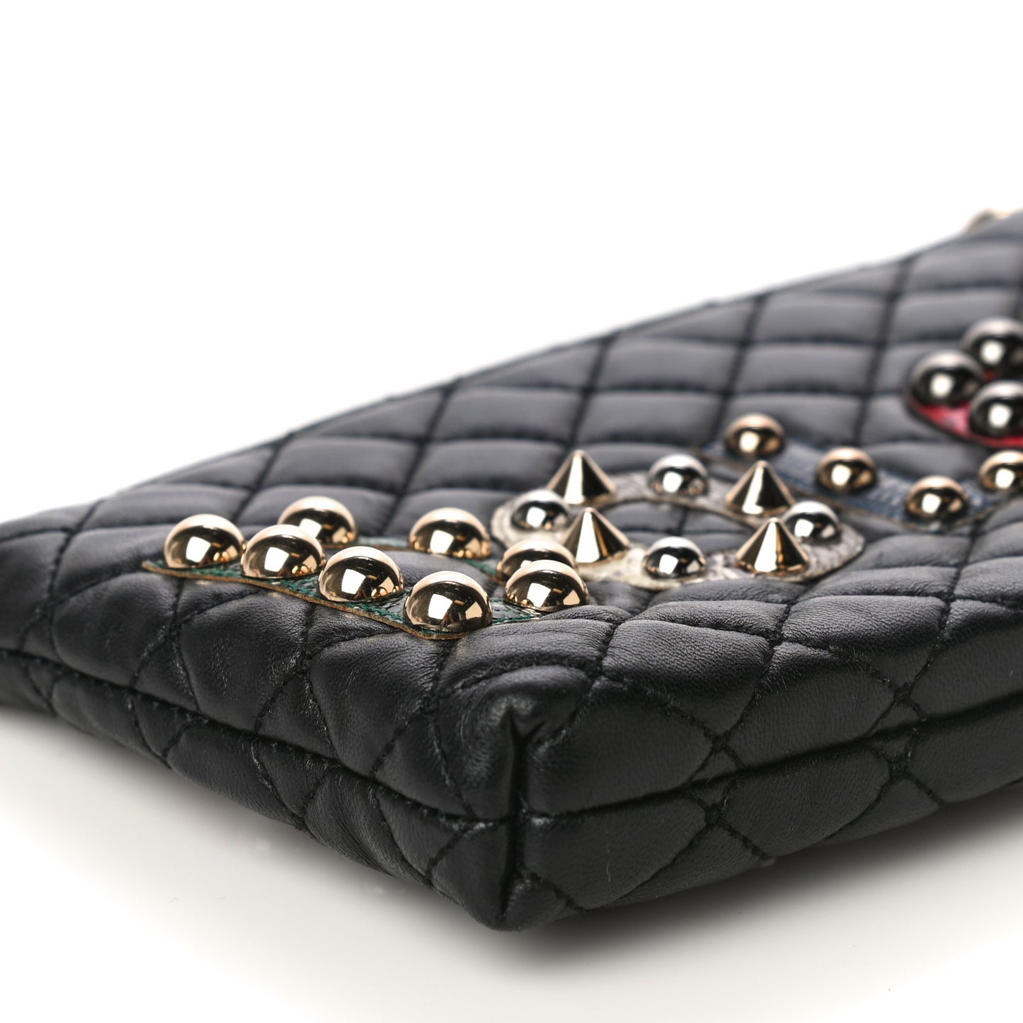 Lambskin Watersnake Embellished Lucia Crosssbody Bag Black