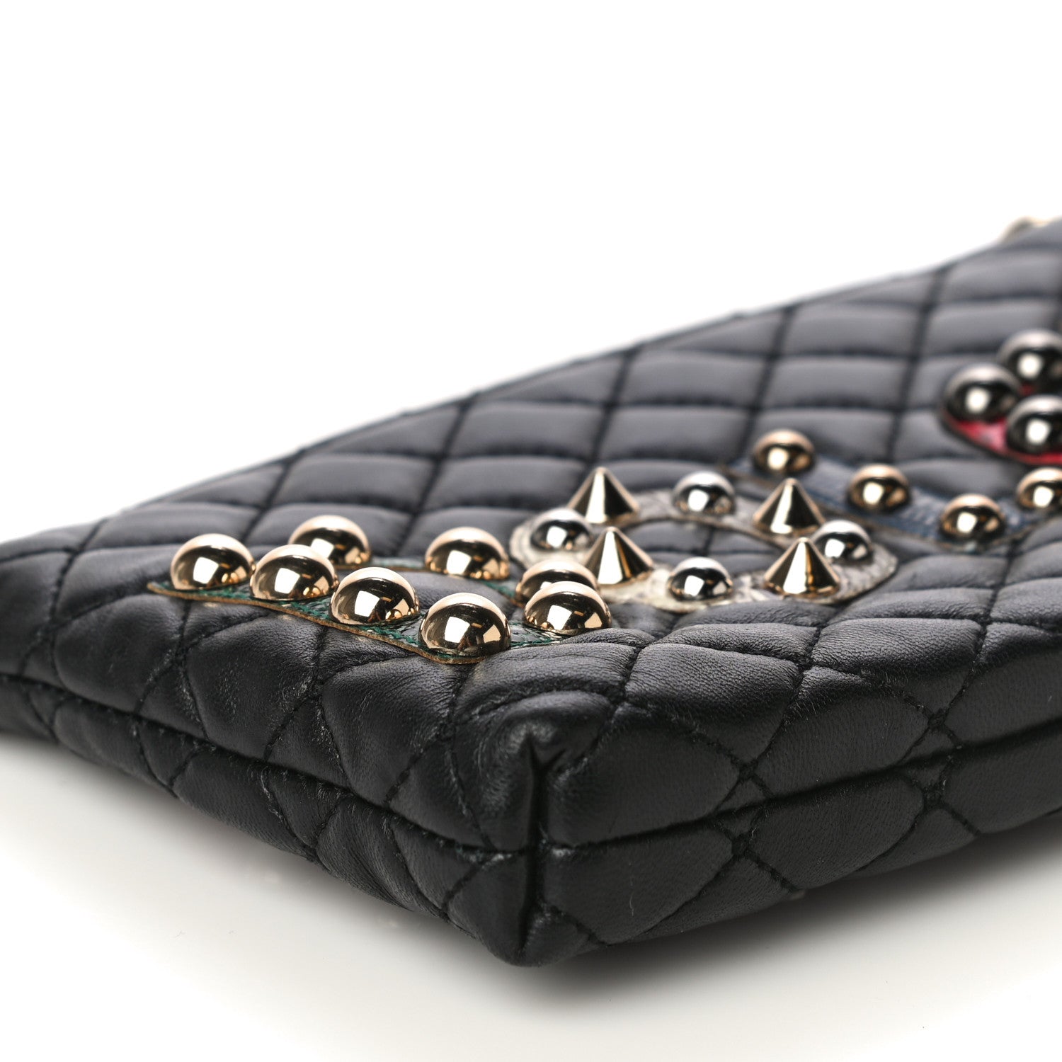 Dolce & Gabbana Lambskin Watersnake Embellished Lucia Crosssbody Bag Black 9 of 10