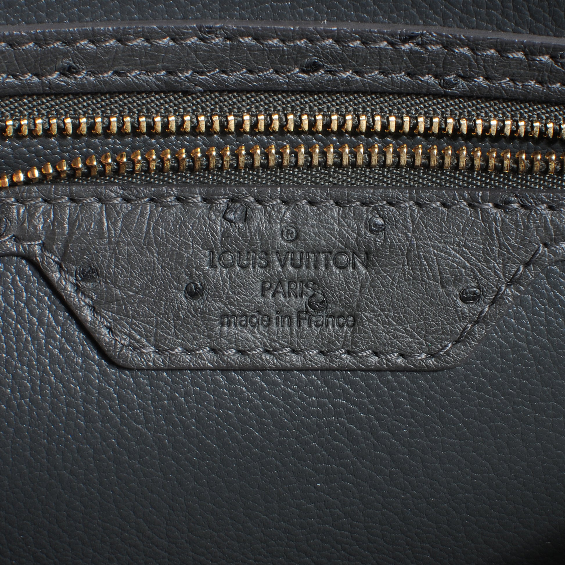 Louis Vuitton Ostrich Alma MM Gris 5 of 7