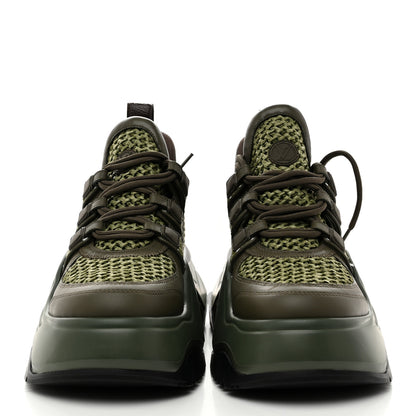 Louis Vuitton Calfskin Raffia LV Archlight 2.0 Platform Sneakers 37 Kaki 3 of 11