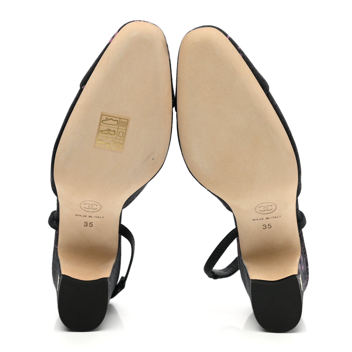 Denim Cap Toe Denim Mood Slingback Pumps 35 Black Multicolor