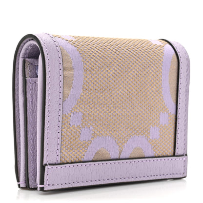 Gucci Monogram Jumbo GG Textured Dollar Calfskin Ophidia Card Case Beige Lapis 3 of 9