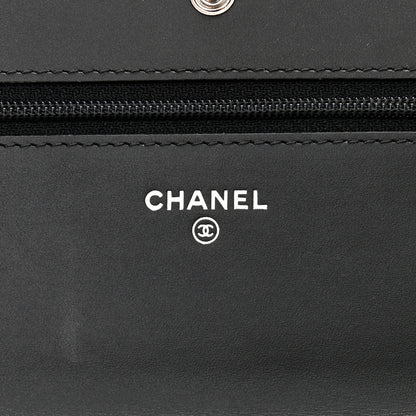 Chanel Aged Calfskin Quilted Lucky Charms 2.55 Reissue Wallet On Chain WOC Black 6 of 13